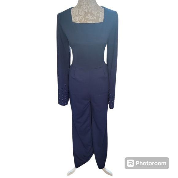 NWOT Metamophosis Girl pearl sleeve wide leg square neck jumpsuit Size 2XL - Picture 2 of 6